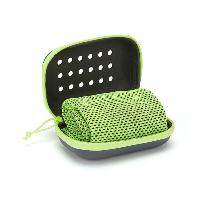 Toalla de Microfibra Deportiva Súper Seca con Logo Impreso, Tejido de Punto, Color Sólido, Enfriamiento Ice, con Empaque Ecológico