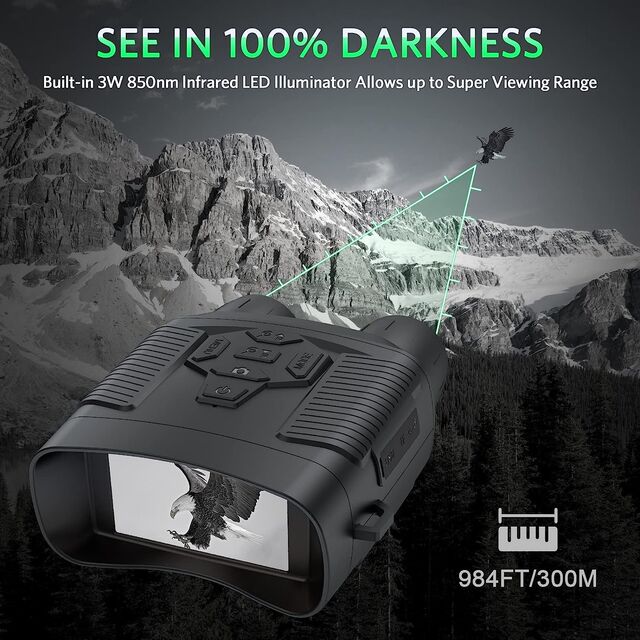 جهاز مناظير الرؤية الليلية الرقمية NVI800 بدقة 4K HD 850 نانومتر، رؤية ليلية بالأشعة تحت الحمراء، تكبير 6X، نظارات رؤية ليلية للصيد في الهواء الطلق، رؤية كاملة في الظلام، 300 متر