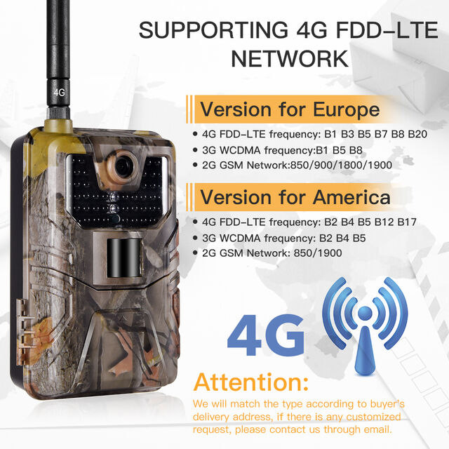 4G Wildkamera mit 64GB Speicher, 940nm Schwarze LEDs, Nachtsicht, SMS und MMS Versand
