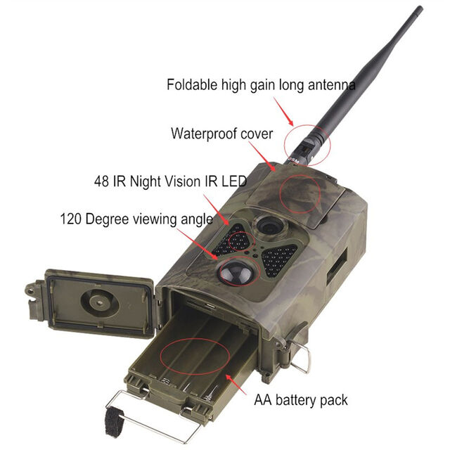 3G Wildkamera 16MP FHD 1080P Nachtsicht 940nm GPRS MMS Fotofallen