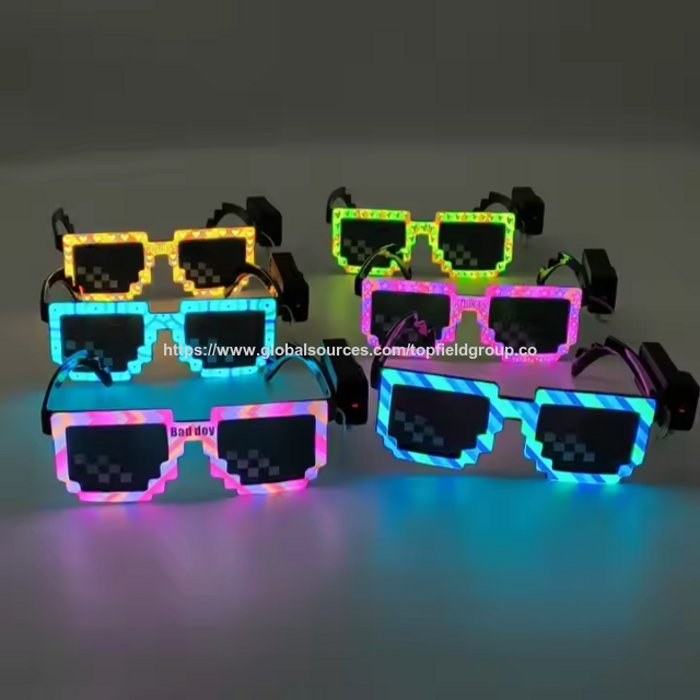 2025 Hot Sale Wireless Neon Led Glasses Halloween Luminous Glasses Christmas Easter Graduation Party Decoration light up glasses