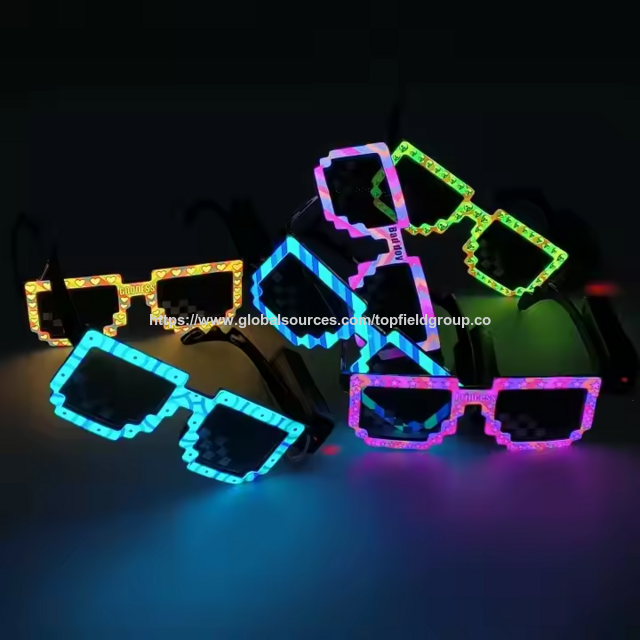 2025 Hot Sale Wireless Neon Led Glasses Halloween Luminous Glasses Christmas Easter Graduation Party Decoration light up glasses
