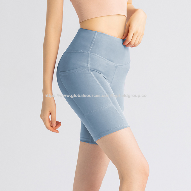Pantalones Cortos Deportivos de Cintura Alta para Mujer, Alta Calidad, Leggings de Yoga con Bolsillo para Teléfono, Pantalones Cortos de Gimnasio, Pantalones Cortos de Yoga sin Costuras para Entrenamiento.