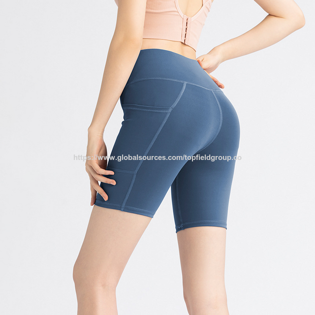 Pantalones Cortos Deportivos de Cintura Alta para Mujer, Alta Calidad, Leggings de Yoga con Bolsillo para Teléfono, Pantalones Cortos de Gimnasio, Pantalones Cortos de Yoga sin Costuras para Entrenamiento.