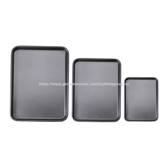 Ensemble de plaques de cuisson antiadhésives en acier inoxydable et en acier au carbone, plaque de four pour pizza, gâteau, pain, facile à nettoyer, plaques à biscuits