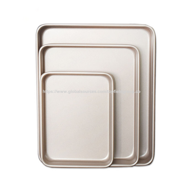 Ensemble de plaques de cuisson antiadhésives en acier inoxydable et en acier au carbone, plaque de four pour pizza, gâteau, pain, facile à nettoyer, plaques à biscuits