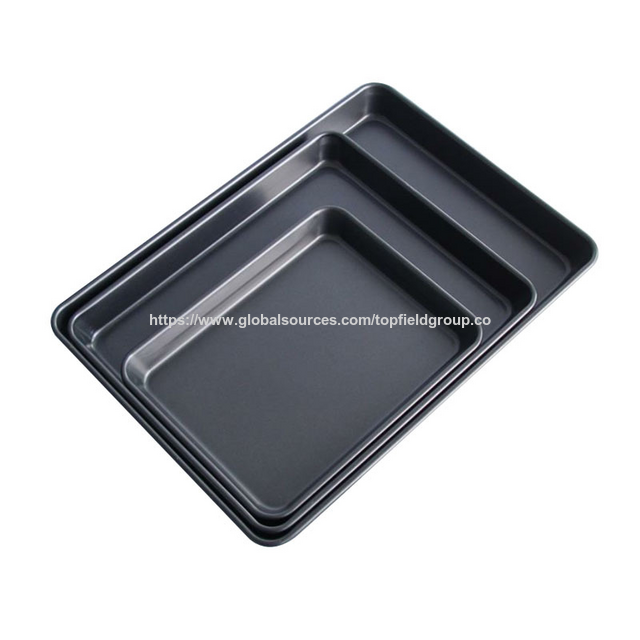 Ensemble de plaques de cuisson antiadhésives en acier inoxydable et en acier au carbone, plaque de four pour pizza, gâteau, pain, facile à nettoyer, plaques à biscuits