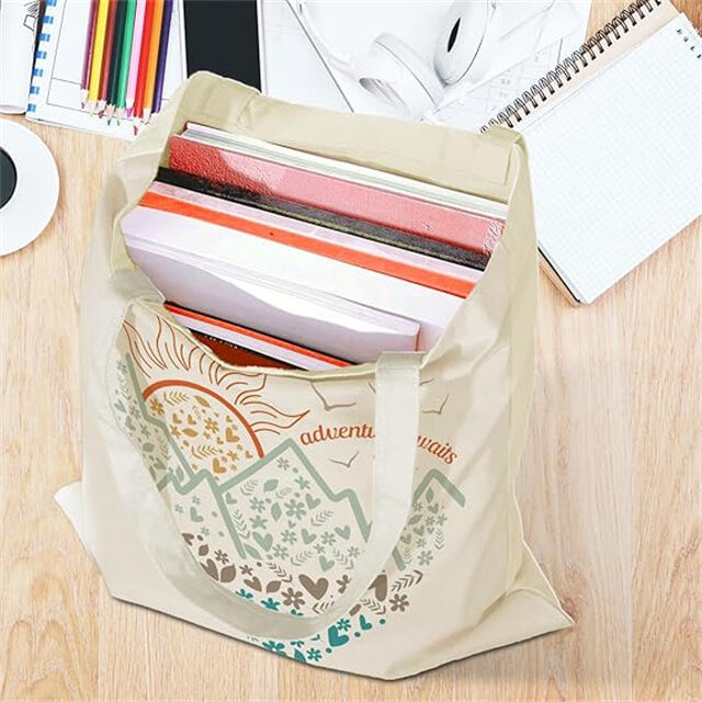 Sac fourre-tout en toile motif montagne aventure et soleil - Cadeaux de camping, sac de week-end, sacs d'épicerie pour femmes et filles