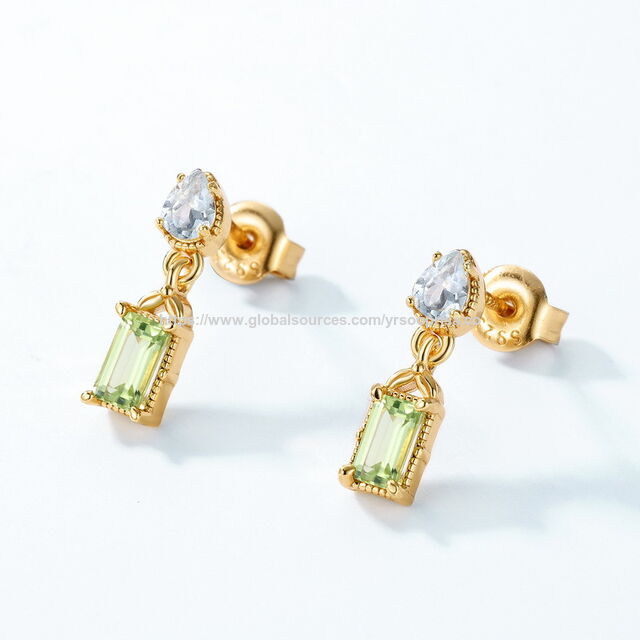 Novos Brincos Pendentes de Prata Esterlina 925 Banhados a Ouro 18k, Joias da Moda para Mulheres no Atacado