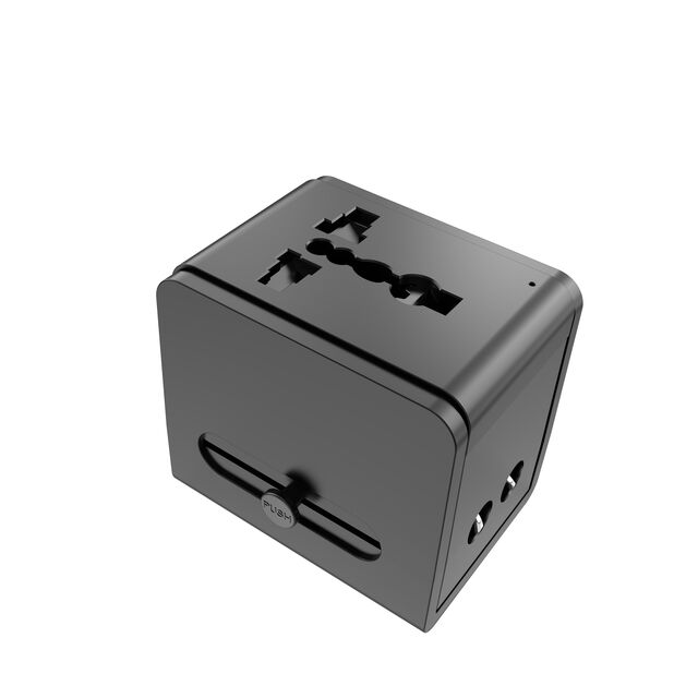 Foxcan Universal-Netzteil mit EU AUS UK US-Stecker, USB-Buchse, 20W Schnellladung für Laptop & Handy, Mini-Taschen-PD-Reiseladegerät