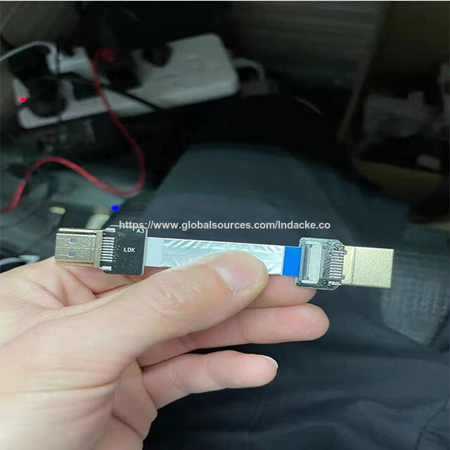 Cable plano flexible HDMI conector FPC de ángulo recto de 90 grados a la izquierda y derecha línea de conexión HDMI macho a macho conector de alta definición