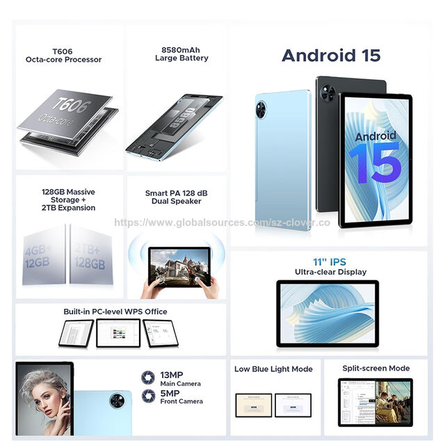 Tablet Android 15 de 15,6 polegadas com processador T606, 16 GB de RAM, 128 GB de armazenamento, WiFi 4G e bateria de longa duração a preço acessível para entretenimento