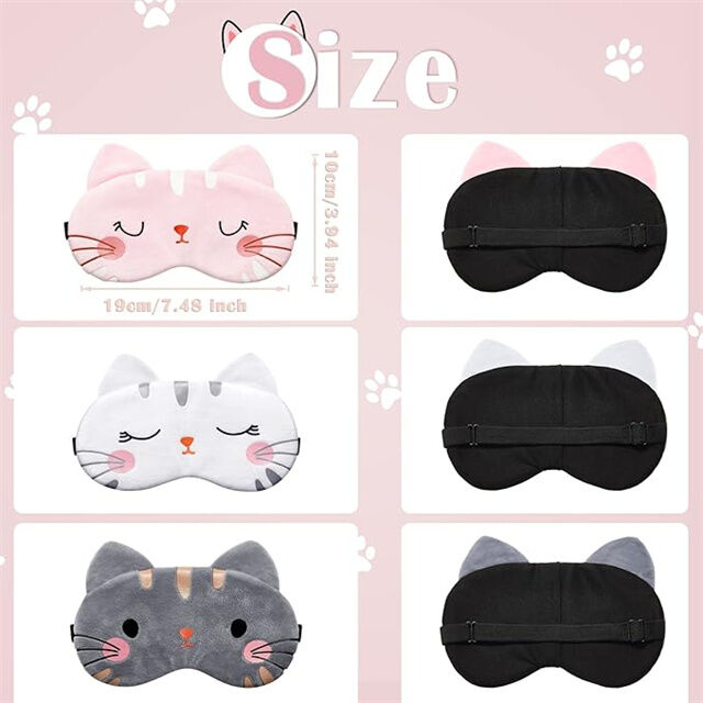 Masker Mata Lucu untuk Tidur dengan Wajah Anjing Kartun - Penutup Mata Hewan Kucing Lucu, Lembut, Ringan untuk Tidur Malam, Penutup Mata Kucing untuk Wanita Pria