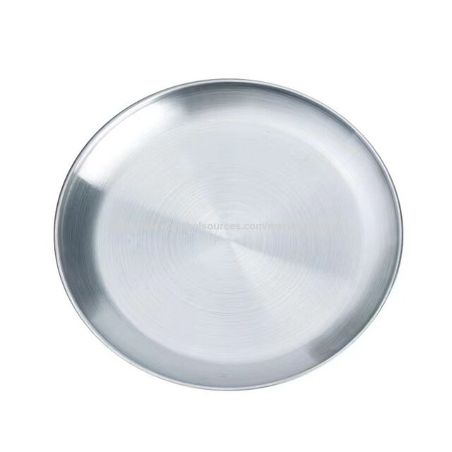 Juego de 6 platos metálicos para niños pequeños, platos de acero inoxidable 304, platos de 20 cm para alimentación, servicio y camping, reutilizables y aptos para lavavajillas