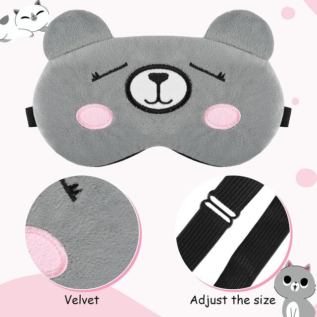 Masker Tidur Anak-Anak 4 Buah Masker Mata Hewan Lucu Masker Mata Tidur Lembut Penutup Mata Tidur Malam Masker Tidur Elastis yang Dapat Disesuaikan