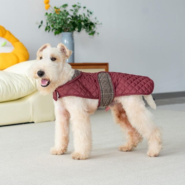 Chaleco Acolchado Cálido para Perros, Tejido Suave y Cómodo, Colores Retro y Diseños Elegantes, Resistente al Viento para Ropa de Mascotas de Otoño e Invierno al por mayor