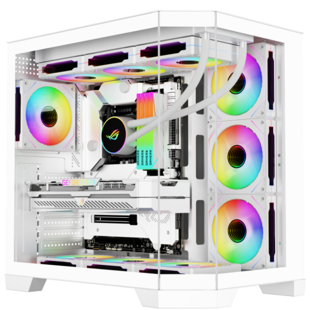 Reknow Fabrikpreis 2026 Kundenspezifisches ATX PC-Gehäuse Gaming-Gehäuse Gamer PC-Schrank Chassis Desktop-Gehäuse Tempered Glass Computergehäuse