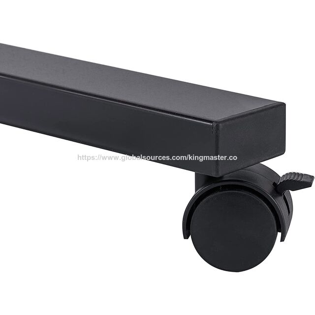 Meja Laptop Mobile Duduk yang Dapat Disesuaikan Ketinggiannya Klasik, Meja Ergonomis, Datar (60cm), Hitam Legam