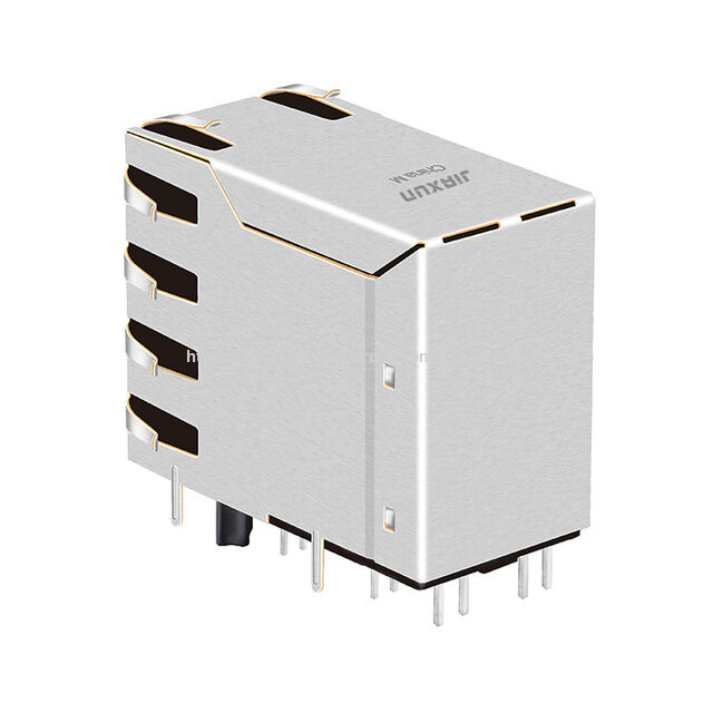 JIAXUN 0879-2C1R-54 Conector RJ45 PCB Chapado en Oro 8P8C con Componentes Magnéticos Integrados 1000 Base-T