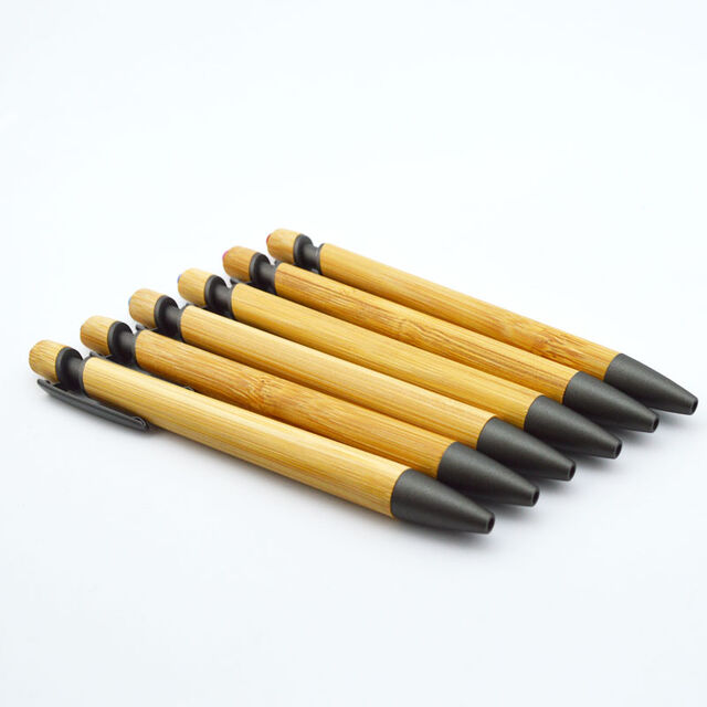 Caneta Promocional Ecológica de Madeira com Toque de Bambu, Caneta Esferográfica com Caneta Stylus e Impressão de Logotipo Personalizado