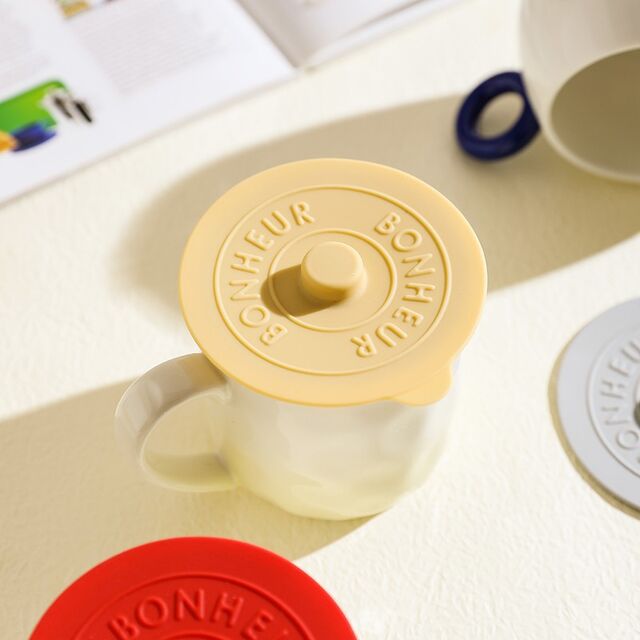 Nouveau Couvercle de Tasse en Silicone de Qualité Alimentaire Minimaliste Anti-Poussière et Anti-Fuite Couvercle de Tasse Multifonctionnel pour Tasses, Pots et Tasses en Céramique