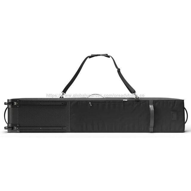 Bolsa de esquí doble con ruedas, logotipo personalizado, duradera y acolchada para dos esquíes, bolsa de snowboard con ruedas