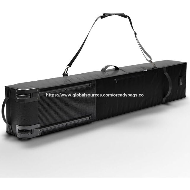 Bolsa de esquí doble con ruedas, logotipo personalizado, duradera y acolchada para dos esquíes, bolsa de snowboard con ruedas
