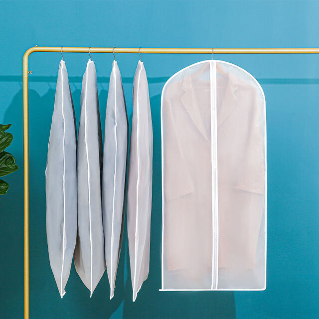 Housse de Vêtement Suspendue, Housses de Protection pour Vêtements, Sacs à Costume en Plastique avec Fenêtre Transparente