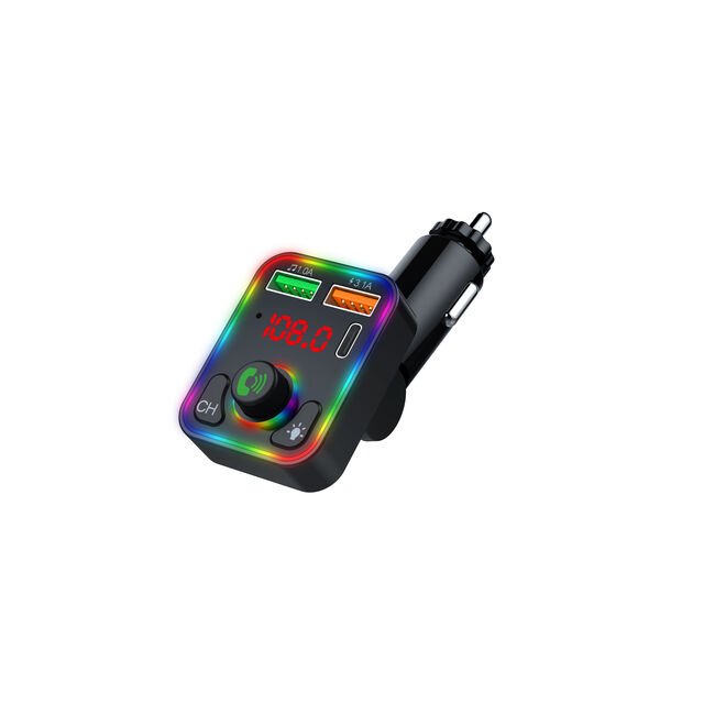 LED FM Transmitter Bluetooth 5.0 Kfz-Kit Dual USB Autoladegerät