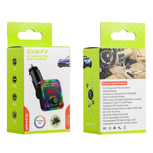 LED FM Transmitter Bluetooth 5.0 Kfz-Kit Dual USB Autoladegerät