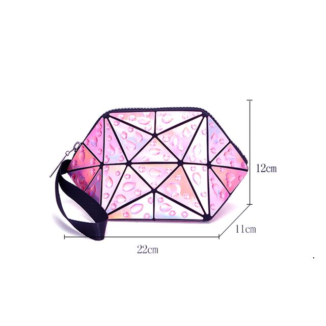 Kosmetiktasche mit Rautenmuster, PU-Make-up-Tasche, faltbare PU-Make-up-Tasche, tragbare Kosmetiktasche, Hersteller von Make-up-Taschen