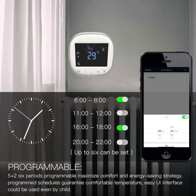 Termostato Inteligente WiFi y Controlador de Temperatura Programable para Caldera de Gas