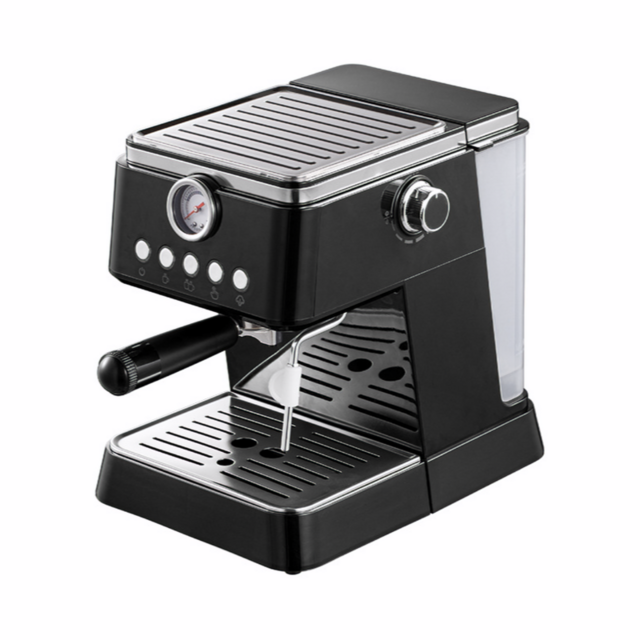 Machine à café expresso compacte en acier inoxydable avec mousseur à vapeur et manomètre pour baristas à domicile