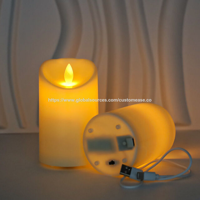 Bougie électronique LED rechargeable par USB, lumière de bougie simulée, bougie décorative pour mariage, maison, club, bougie transfrontalière