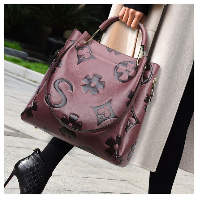 Damenhandtasche, Tragetasche mit großem Fassungsvermögen, modische geprägte Beuteltasche