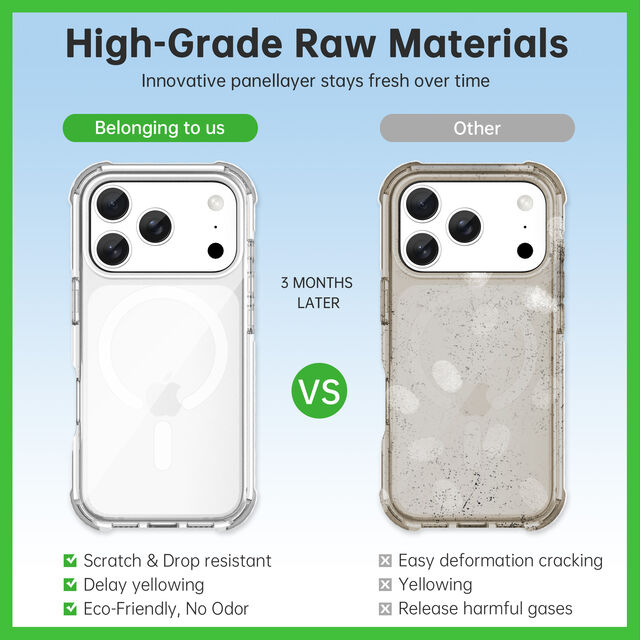 Coque Transparente Anti-Rayures de Qualité Militaire Antichoc avec Chargement sans Fil Magnétique pour iPhone 17 Pro Max - Design Clear Mars 2026