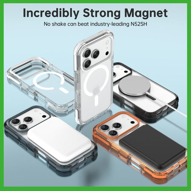 Coque Transparente Anti-Rayures de Qualité Militaire Antichoc avec Chargement sans Fil Magnétique pour iPhone 17 Pro Max - Design Clear Mars 2026