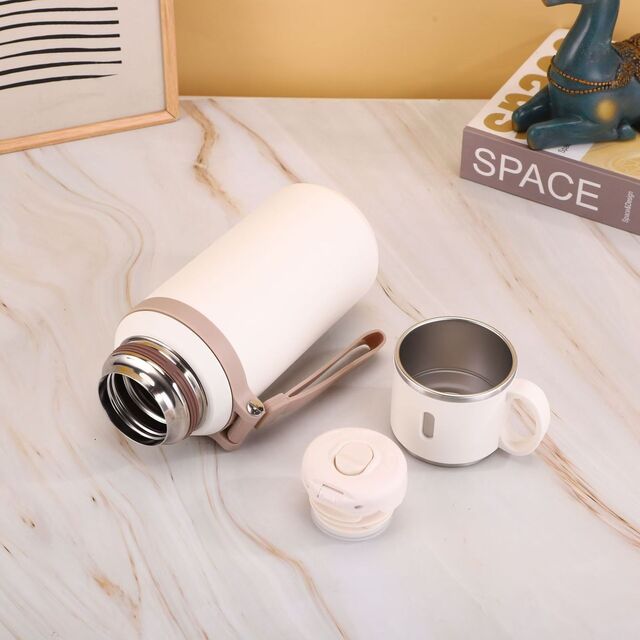 Copo térmico simples de grande capacidade, copo com tampa tipo tigela de aço inoxidável 316, separação de chá e água, copo portátil para exterior