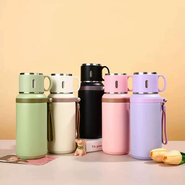 Copo térmico simples de grande capacidade, copo com tampa tipo tigela de aço inoxidável 316, separação de chá e água, copo portátil para exterior