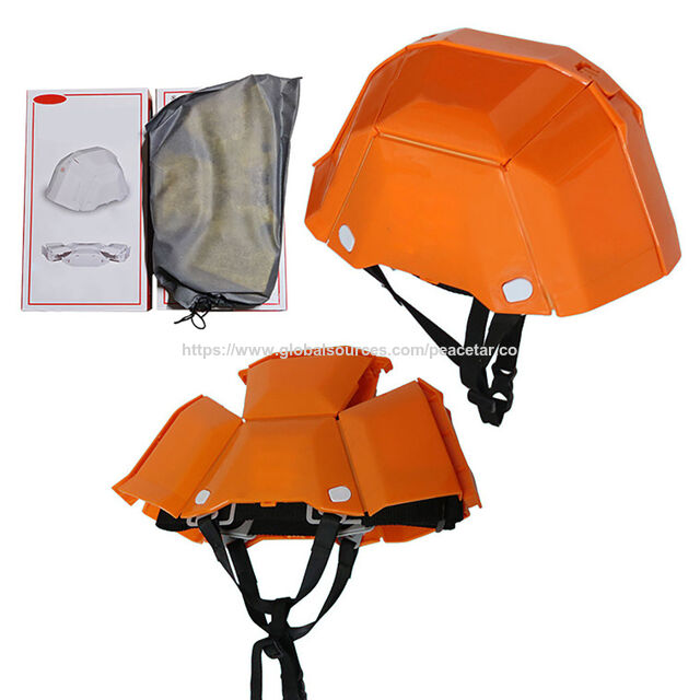 Capacete de segurança dobrável e portátil. Tamanho único para terremotos e instalações públicas em caso de desastre.