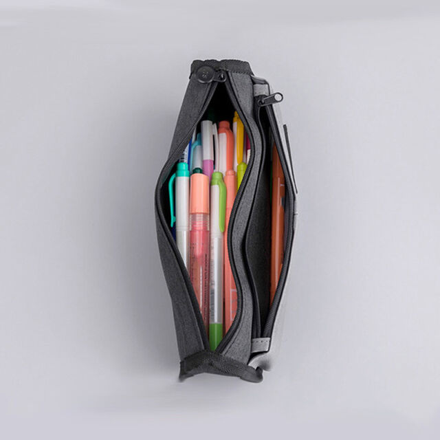 Wholesale Cheap Creative Minimalist Canvas Pen Bag Large Capacity Letter Waterproof Fashion School Office Pencil Case Zipper