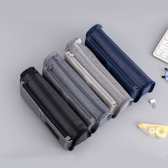 Wholesale Cheap Creative Minimalist Canvas Pen Bag Large Capacity Letter Waterproof Fashion School Office Pencil Case Zipper