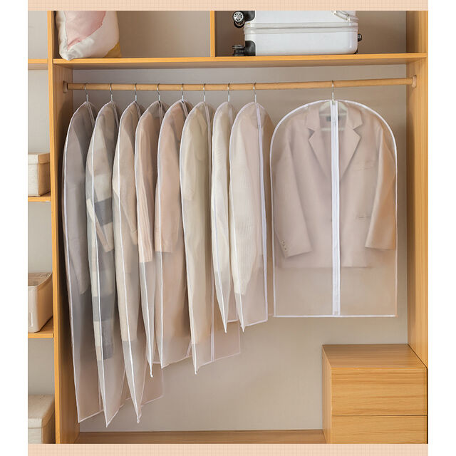 Staubdichte Kleideraufbewahrungstasche, transparente hängende Anzug-Staubschutzhülle, wasserdicht und feuchtigkeitsbeständig, sichtbarer und waschbarer Mantel