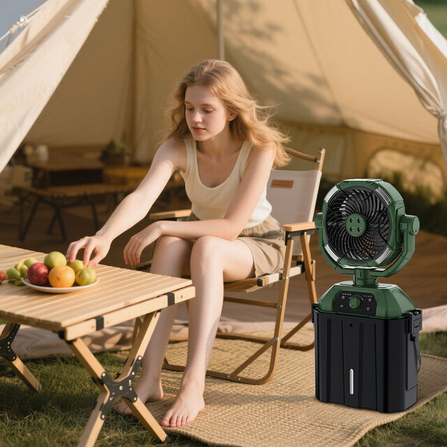 16000mAh 6L Camping-Lüfter mit Wasserbehälter und Sicherheitsverschluss, Outdoor-Lüfter mit extrem langer Akkulaufzeit