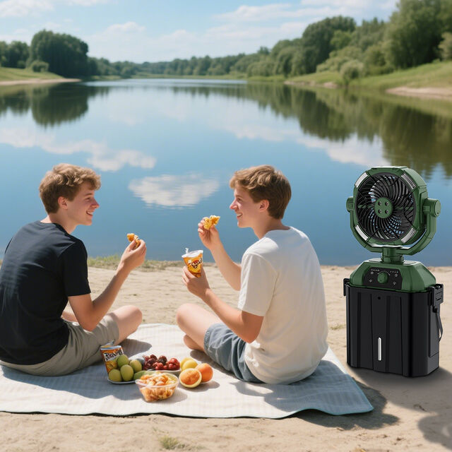 16000mAh 6L Camping-Lüfter mit Wasserbehälter und Sicherheitsverschluss, Outdoor-Lüfter mit extrem langer Akkulaufzeit