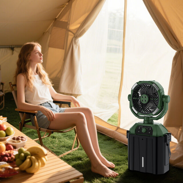 16000mAh 6L Camping-Lüfter mit Wasserbehälter und Sicherheitsverschluss, Outdoor-Lüfter mit extrem langer Akkulaufzeit