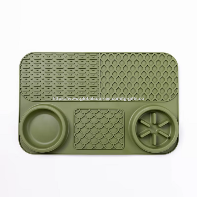 Tapis à Léchage Antidérapant en Silicone pour Animaux de Compagnie, Gamelle Anti-Glouton, Facile à Nettoyer, Multifonctionnel pour Toutes Races de Chiens