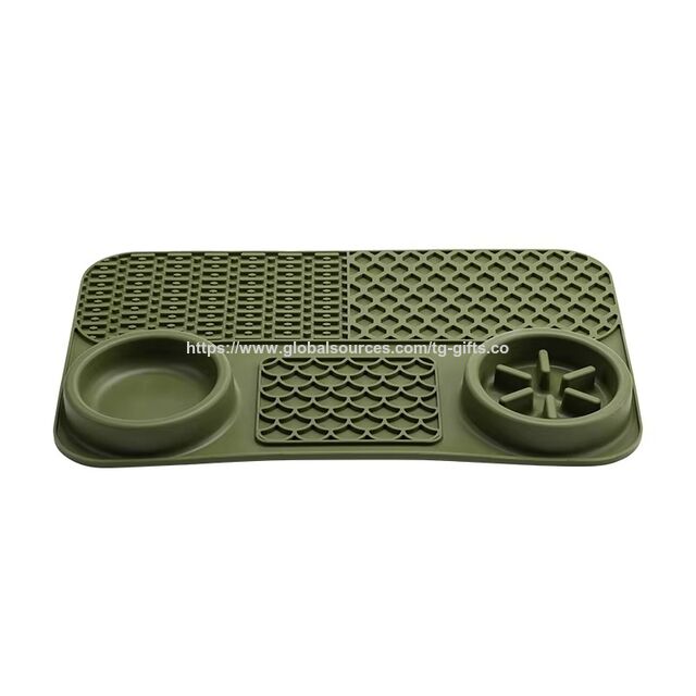 Tapis à Léchage Antidérapant en Silicone pour Animaux de Compagnie, Gamelle Anti-Glouton, Facile à Nettoyer, Multifonctionnel pour Toutes Races de Chiens