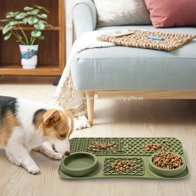 Tapis à Léchage Antidérapant en Silicone pour Animaux de Compagnie, Gamelle Anti-Glouton, Facile à Nettoyer, Multifonctionnel pour Toutes Races de Chiens