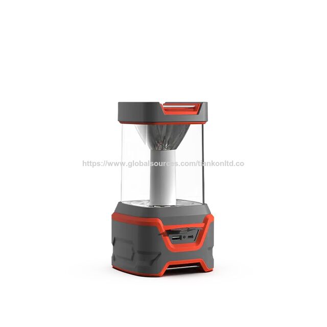 Linterna de camping LED recargable OEM al por mayor de 500 lúmenes, salida USB/banco de energía